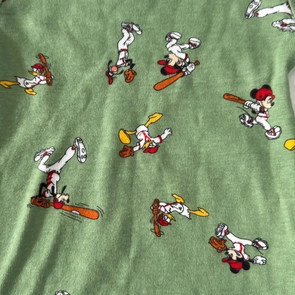 Janie and Jack Disney Mickey Mouse Baseball Pajama Set NWOT Sz 12/18 Mo